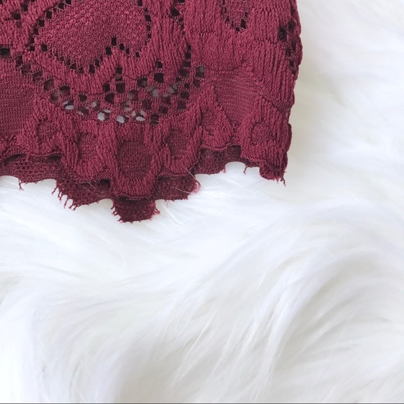 🎀 3 for $30! 🎀 Burgundy Lace X-strap Bralette - Picture 6 of 8